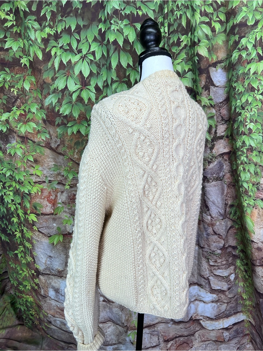 VINTAGE IRISH Heavyweight Cable Knit Heritage Wool Fisherman's Sweater, XL - Picture 9 of 10